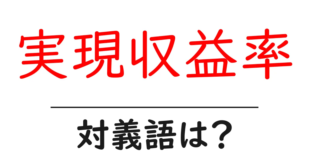 実現収益率の対義語・反対語を使用例を交えて分かりやすく解説!