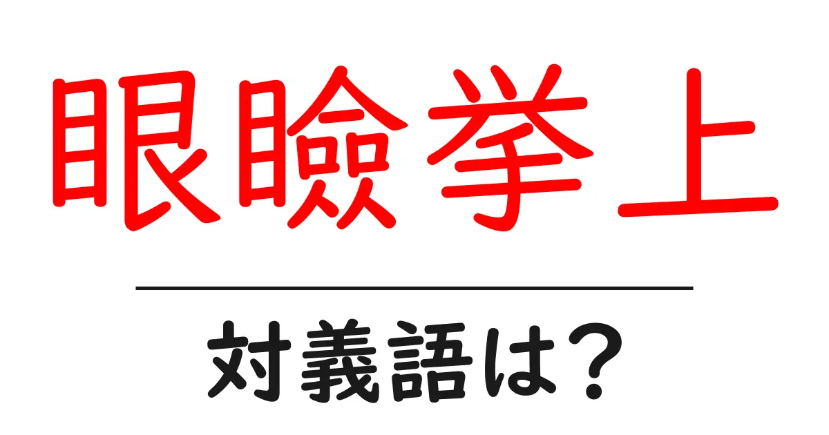 眼瞼挙上の対義語・反対語を使用例を交えて分かりやすく解説!