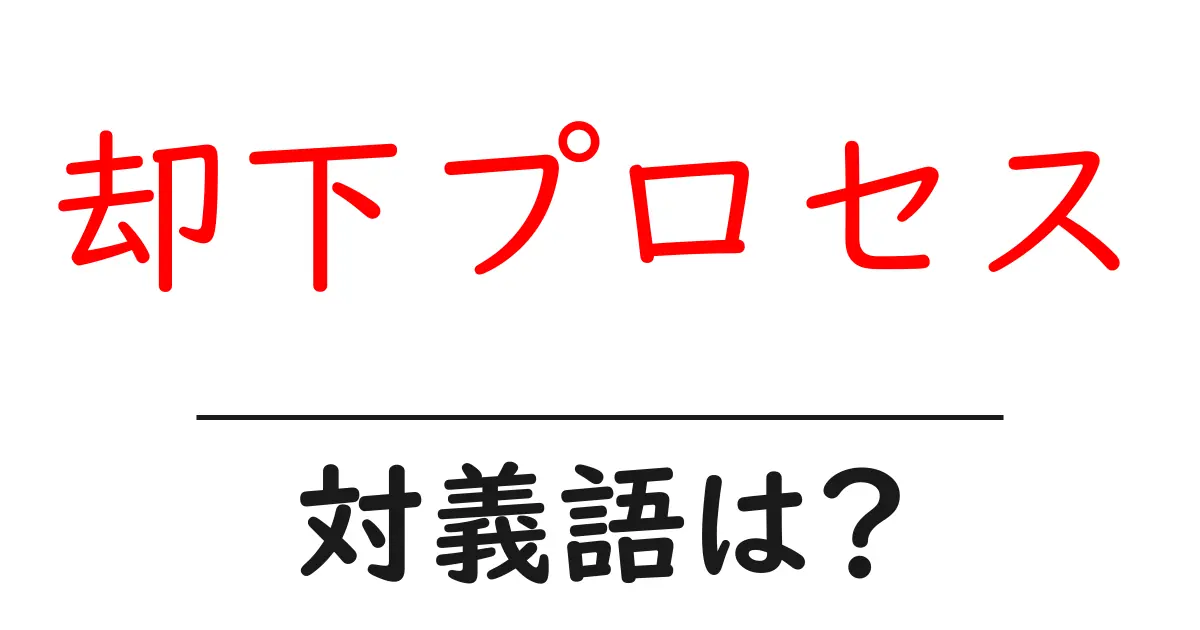 却下プロセスの対義語・反対語を使用例を交えて分かりやすく解説!