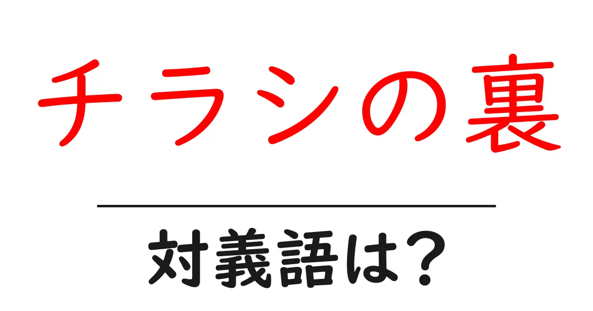 チラシの裏の対義語・反対語を使用例を交えて分かりやすく解説！