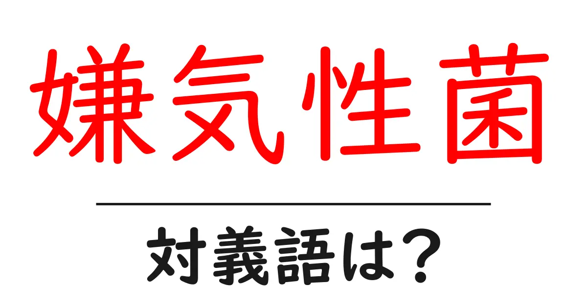 嫌気性菌の対義語・反対語を使用例を交えて分かりやすく解説!