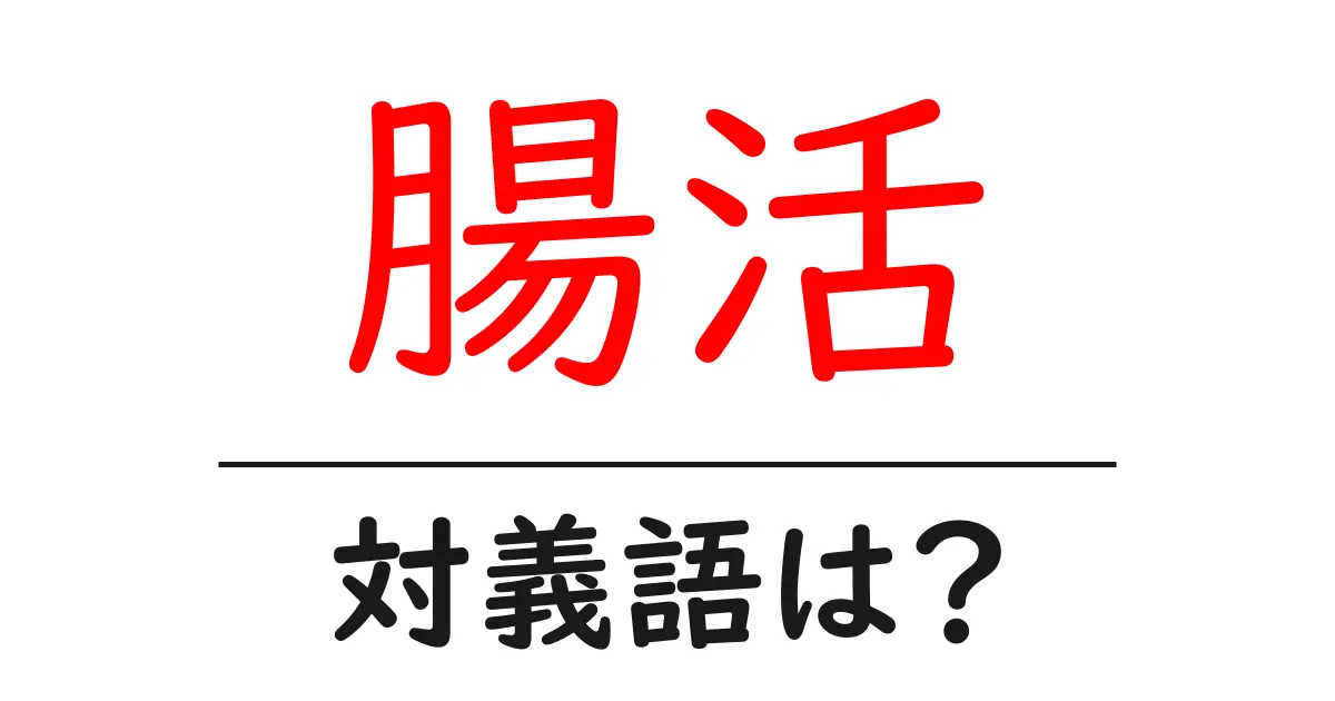 腸活の対義語・反対語を使用例を交えて分かりやすく解説!
