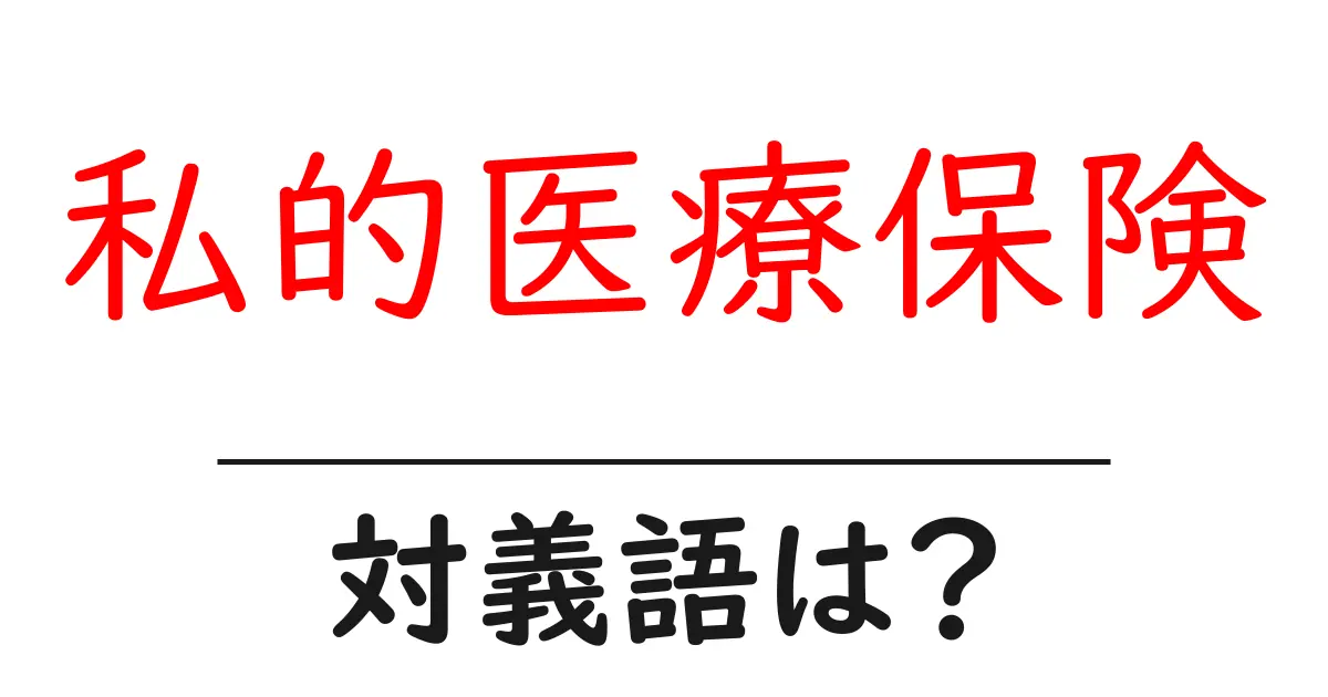 私的医療保険の対義語・反対語を使用例を交えて分かりやすく解説!