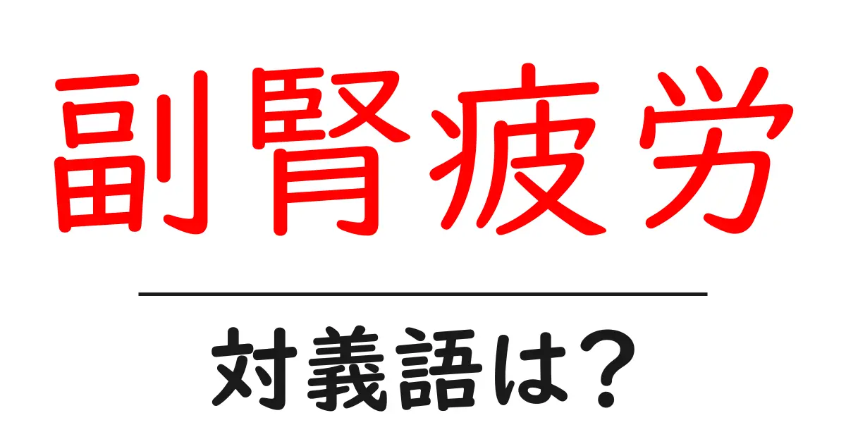 副腎疲労の対義語・反対語を使用例を交えて分かりやすく解説!