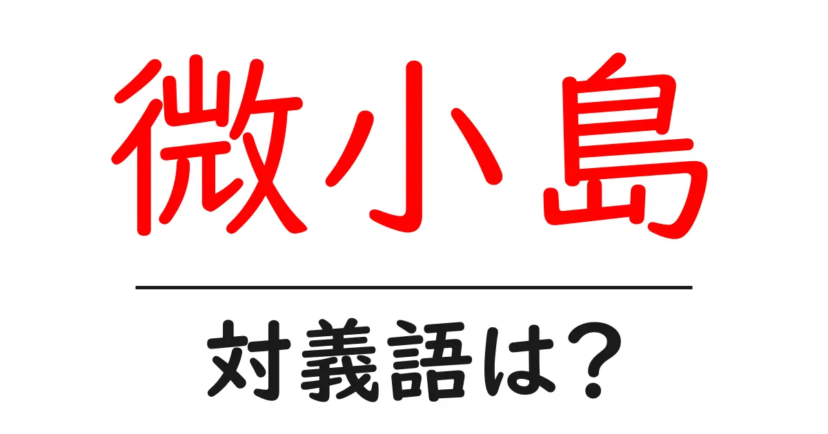 微小島の対義語・反対語を使用例を交えて分かりやすく解説!
