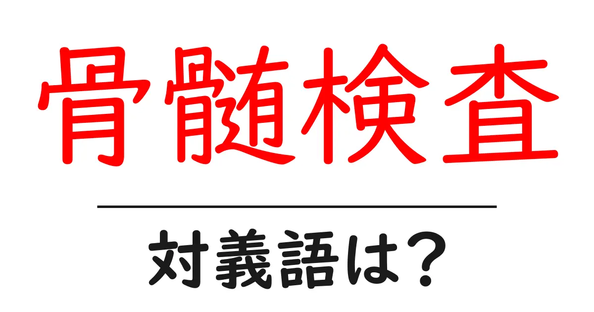 骨髄検査の対義語・反対語を使用例を交えて分かりやすく解説！