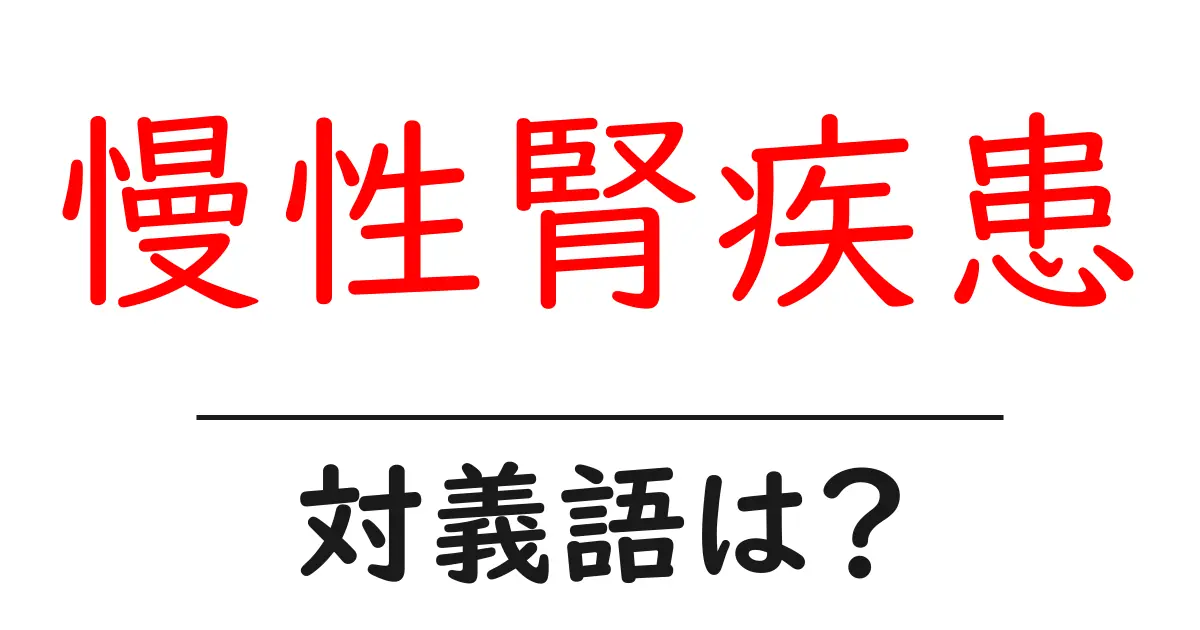 慢性腎疾患の対義語・反対語を使用例を交えて分かりやすく解説!