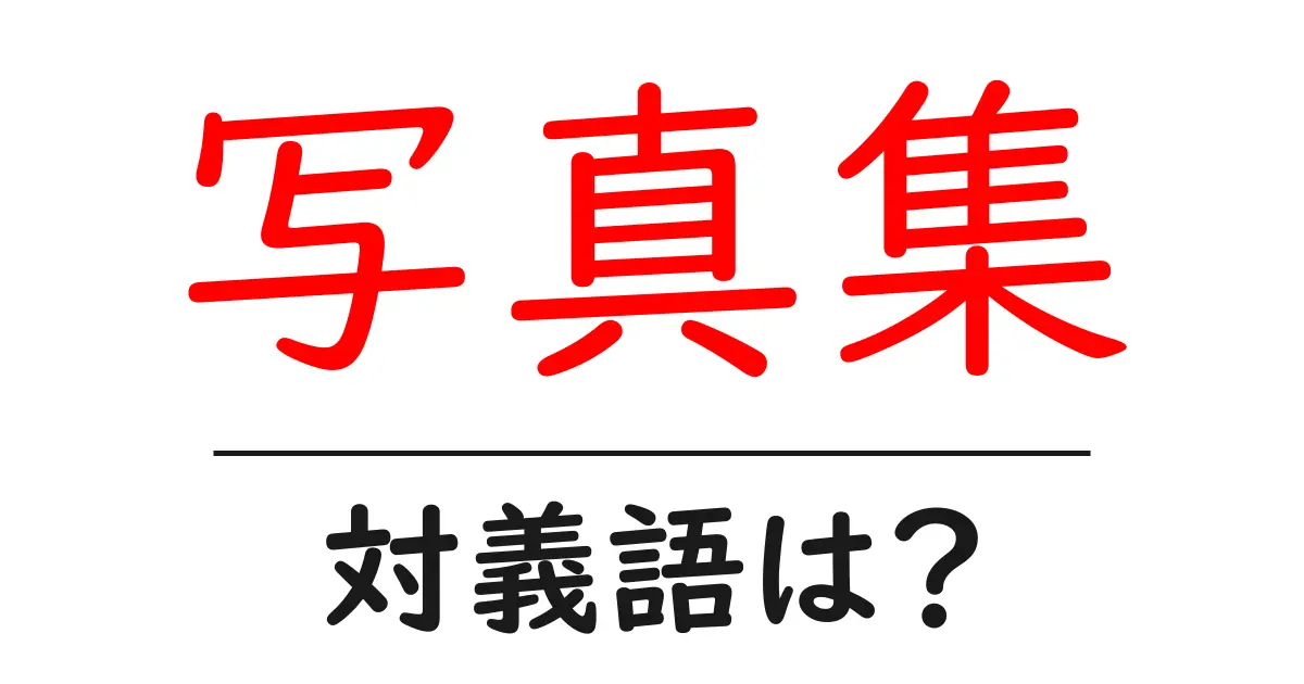 写真集の対義語・反対語を使用例を交えて分かりやすく解説!