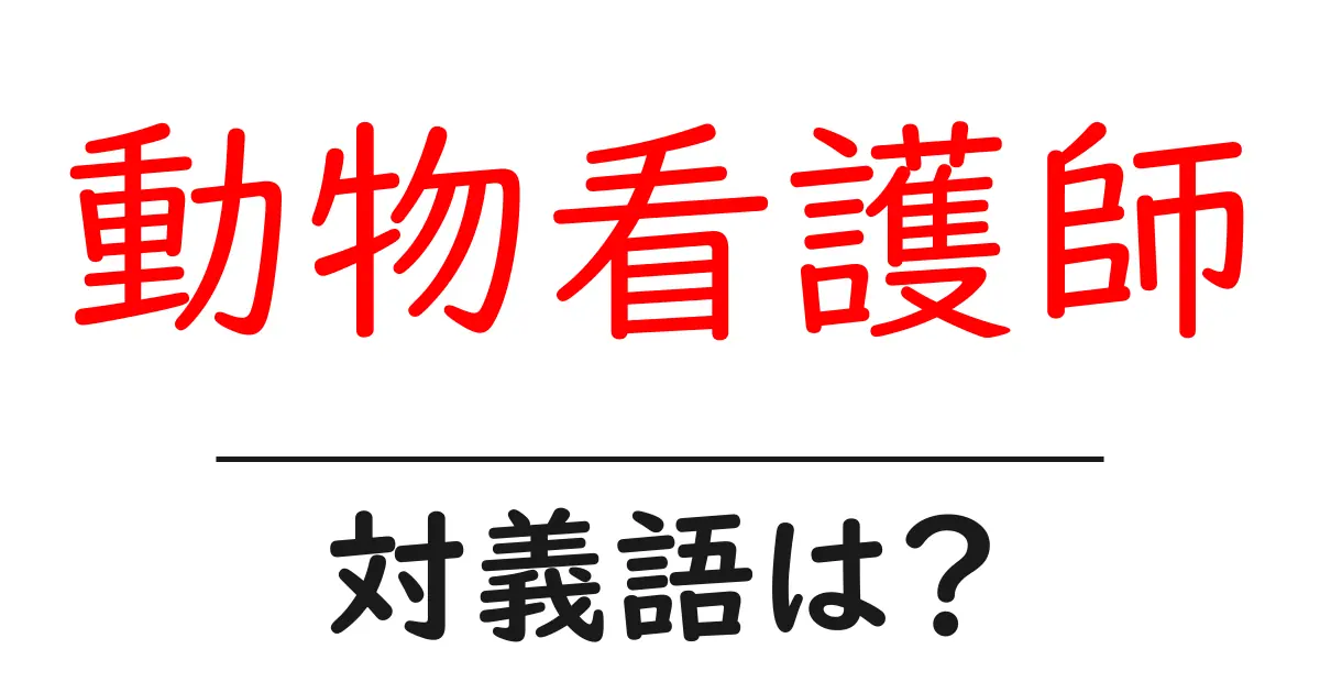 動物看護師の対義語・反対語を使用例を交えて分かりやすく解説!