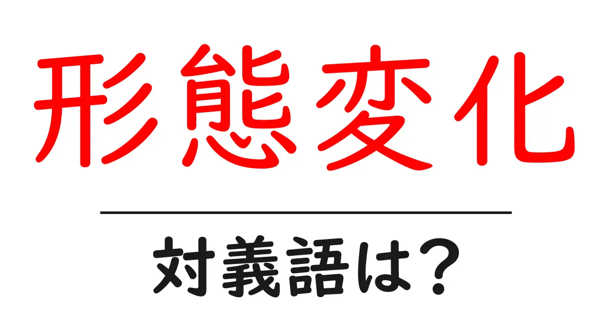 形態変化の対義語・反対語を使用例を交えて分かりやすく解説！