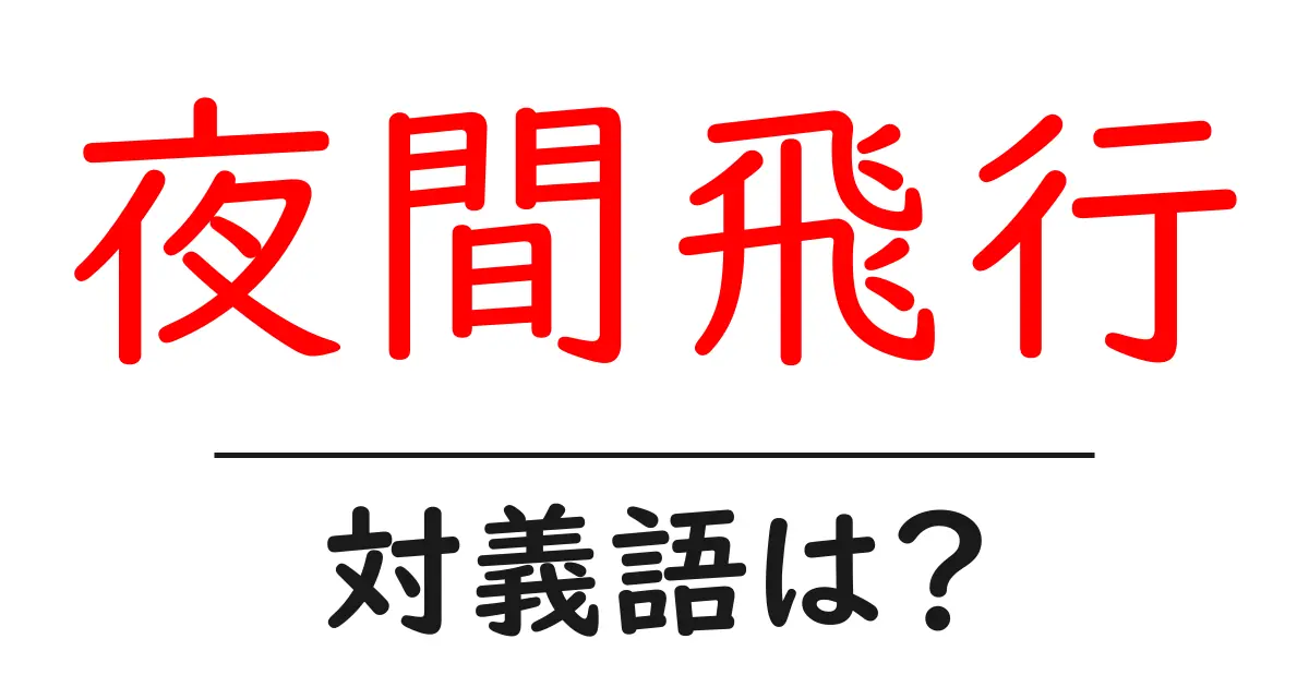 夜間飛行の対義語・反対語を使用例を交えて分かりやすく解説!