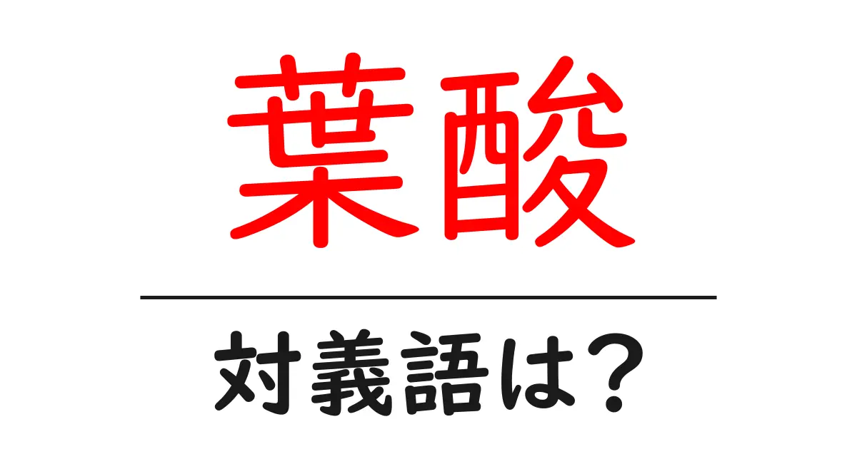 葉酸の対義語・反対語を使用例を交えて分かりやすく解説!