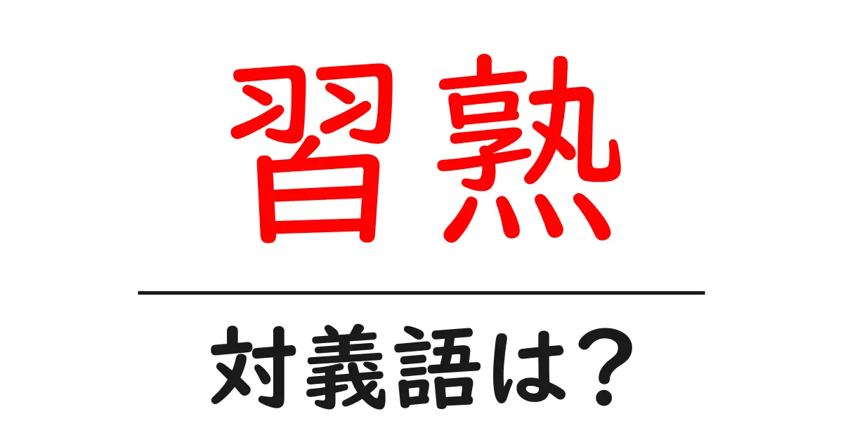 習熟の対義語・反対語を使用例を交えて分かりやすく解説!