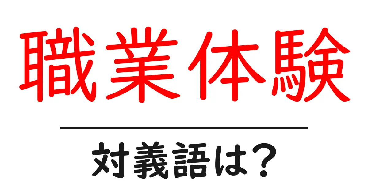 職業体験の対義語・反対語を使用例を交えて分かりやすく解説！