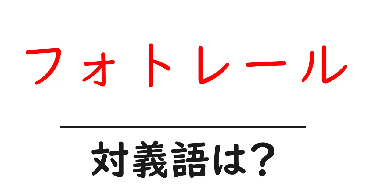 フォトレールの対義語・反対語を使用例を交えて分かりやすく解説!