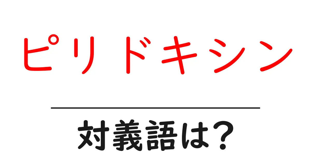 ピリドキシンの対義語・反対語を使用例を交えて分かりやすく解説！