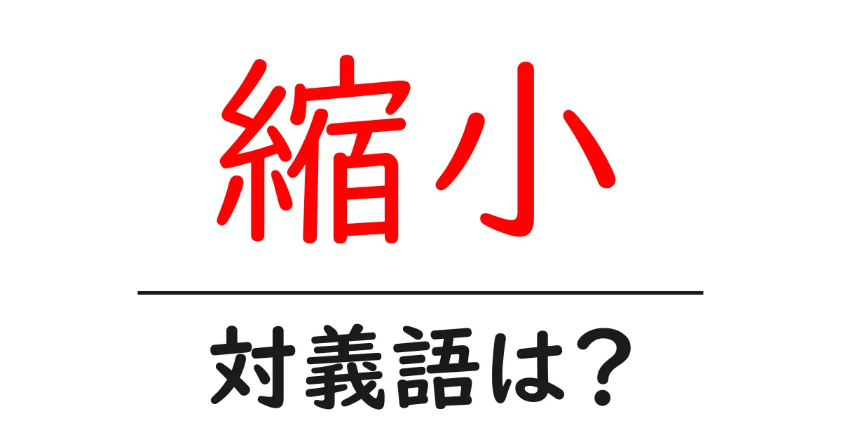 縮小の対義語・反対語を使用例を交えて分かりやすく解説!