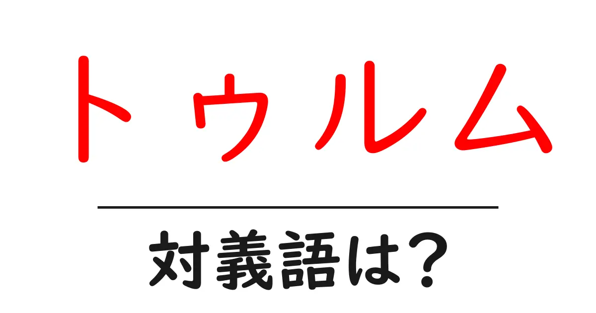 トゥルムの対義語・反対語を使用例を交えて分かりやすく解説!