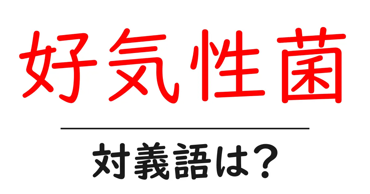 好気性菌の対義語・反対語を使用例を交えて分かりやすく解説!