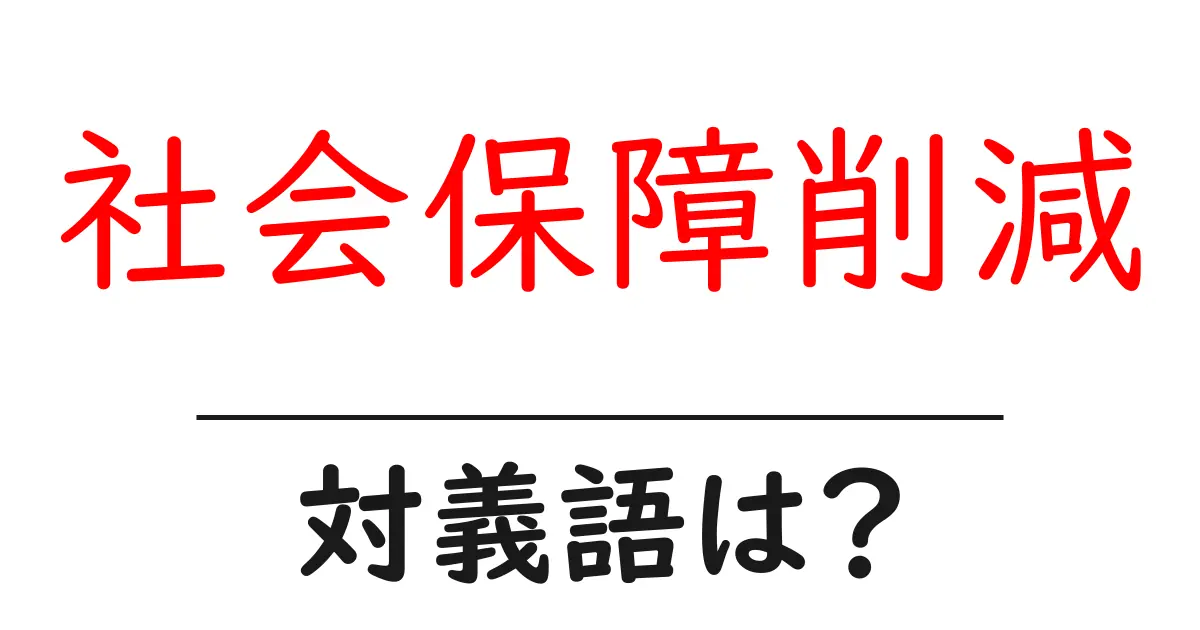 社会保障削減の対義語・反対語を使用例を交えて分かりやすく解説!