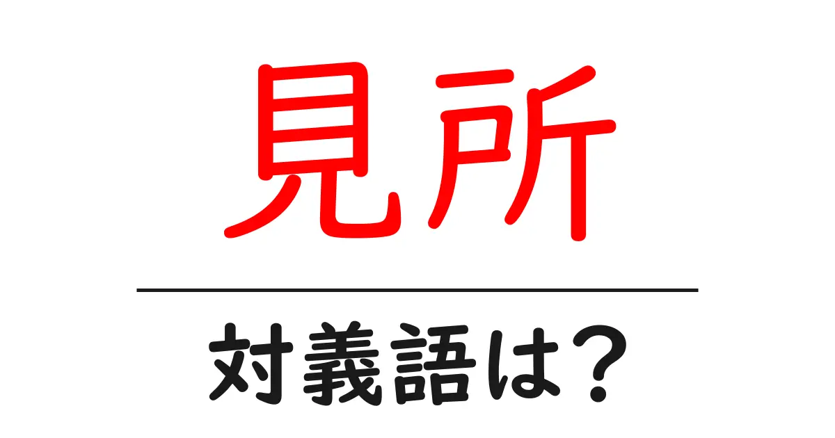 見所の対義語・反対語を使用例を交えて分かりやすく解説!