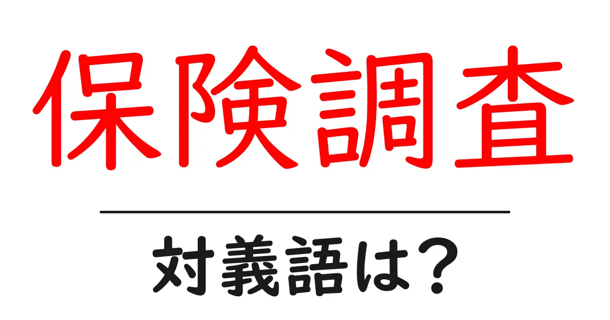 保険調査の対義語・反対語を使用例を交えて分かりやすく解説!