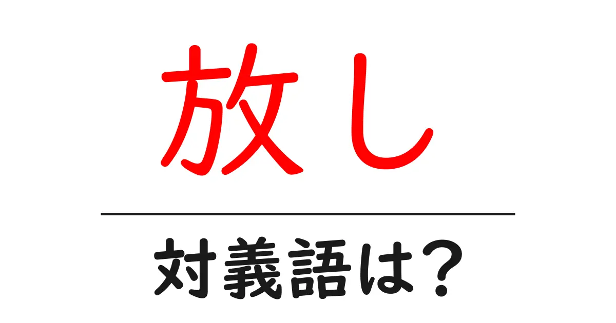 放しの対義語・反対語を使用例を交えて分かりやすく解説！