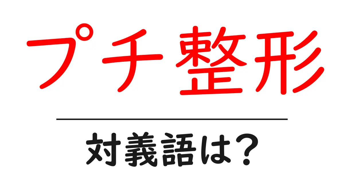 プチ整形の対義語・反対語を使用例を交えて分かりやすく解説!