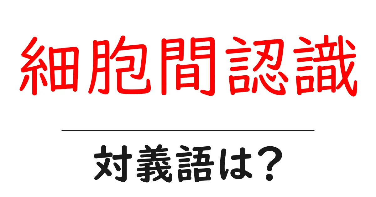 細胞間認識の対義語・反対語を使用例を交えて分かりやすく解説!