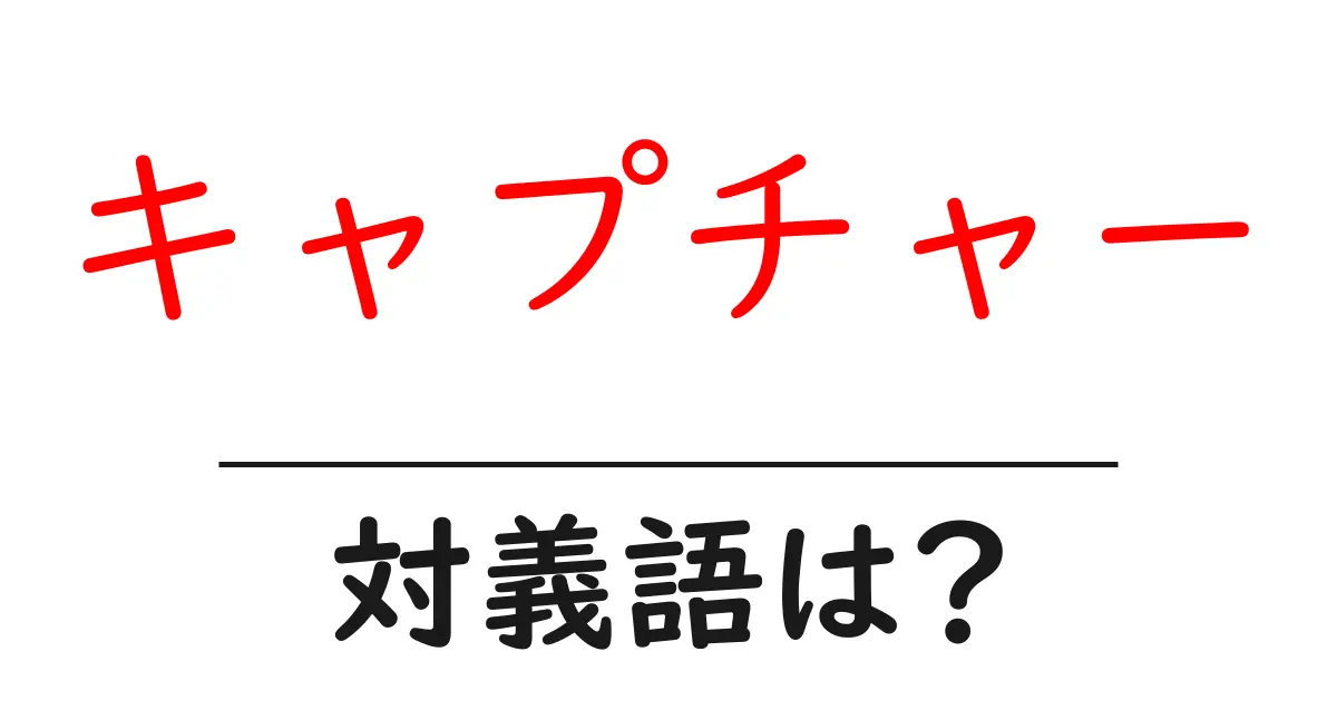 キャプチャーの対義語・反対語を使用例を交えて分かりやすく解説!
