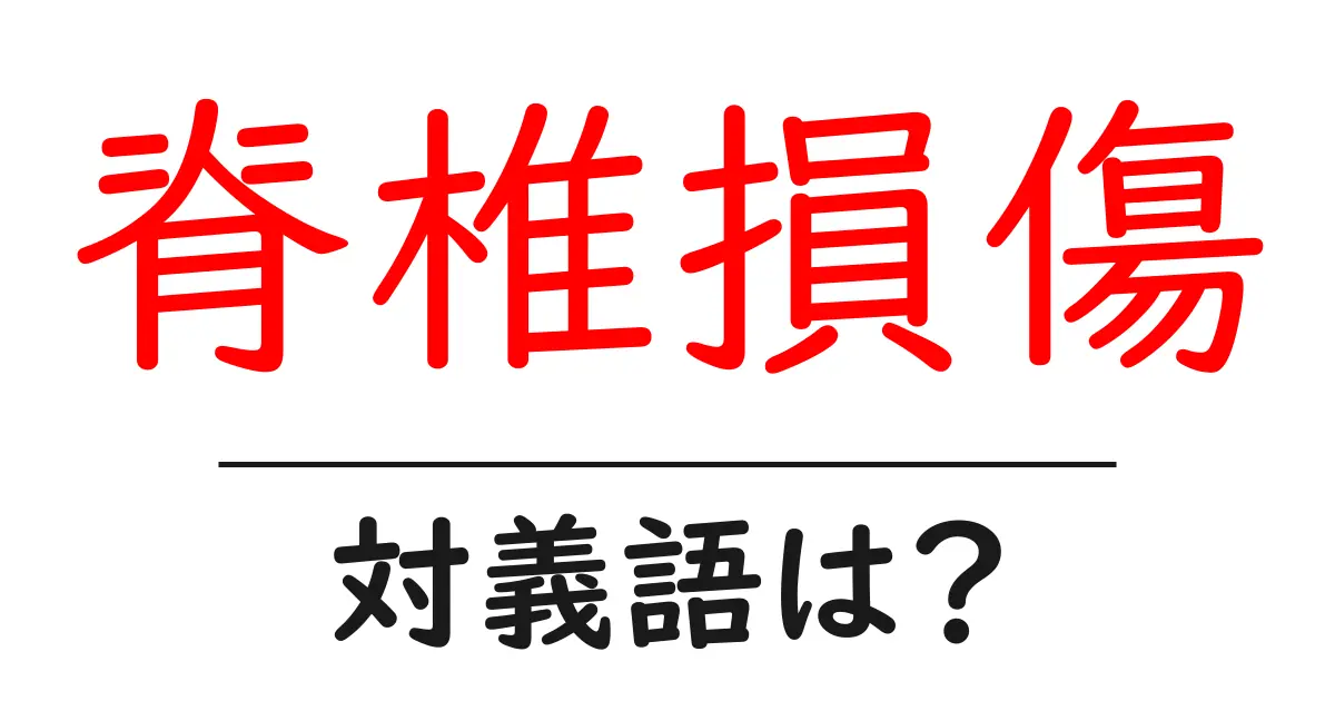 脊椎損傷の対義語・反対語を使用例を交えて分かりやすく解説!