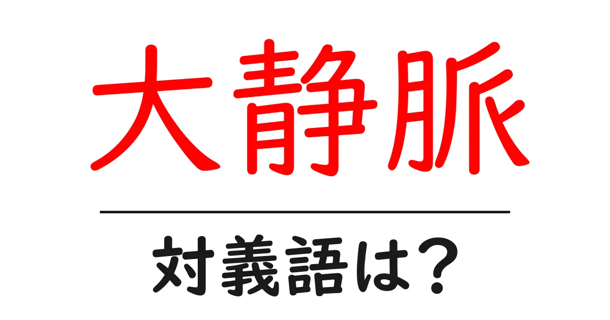 大静脈の対義語・反対語を使用例を交えて分かりやすく解説!