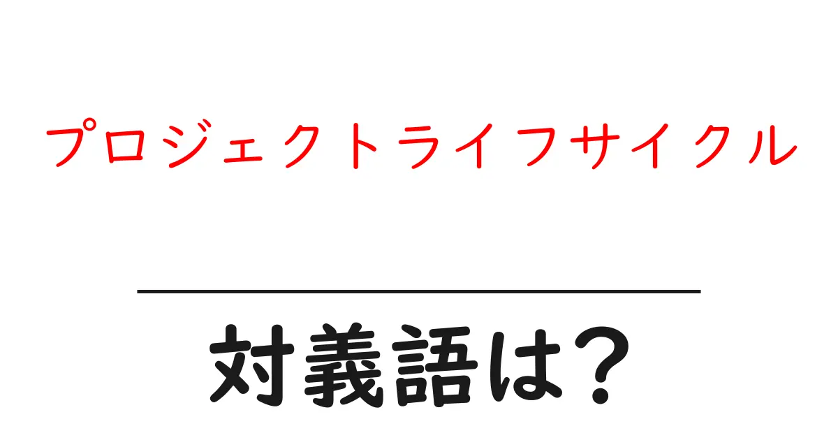 プロジェクトライフサイクルの対義語・反対語を使用例を交えて分かりやすく解説!