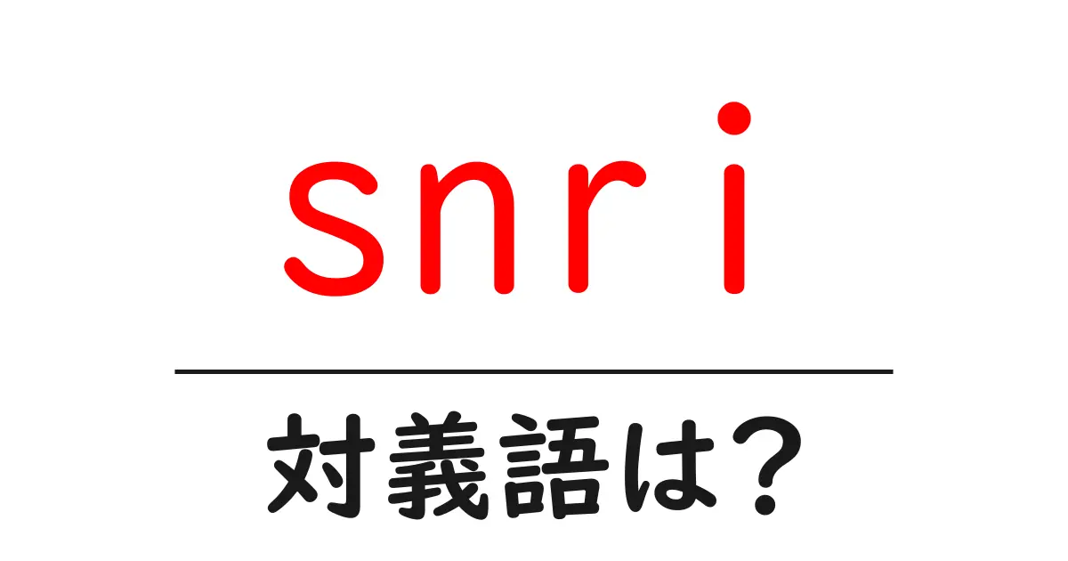 snriの対義語・反対語を使用例を交えて分かりやすく解説!