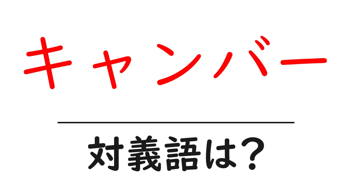 キャンバーの対義語・反対語を使用例を交えて分かりやすく解説!