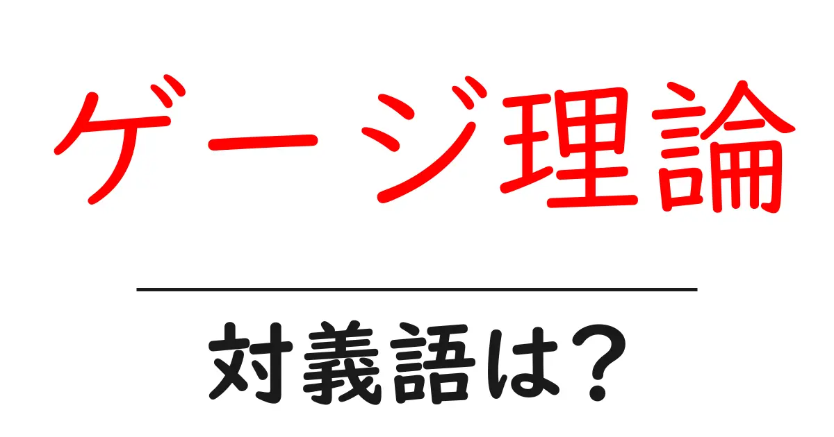 ゲージ理論の対義語・反対語を使用例を交えて分かりやすく解説!