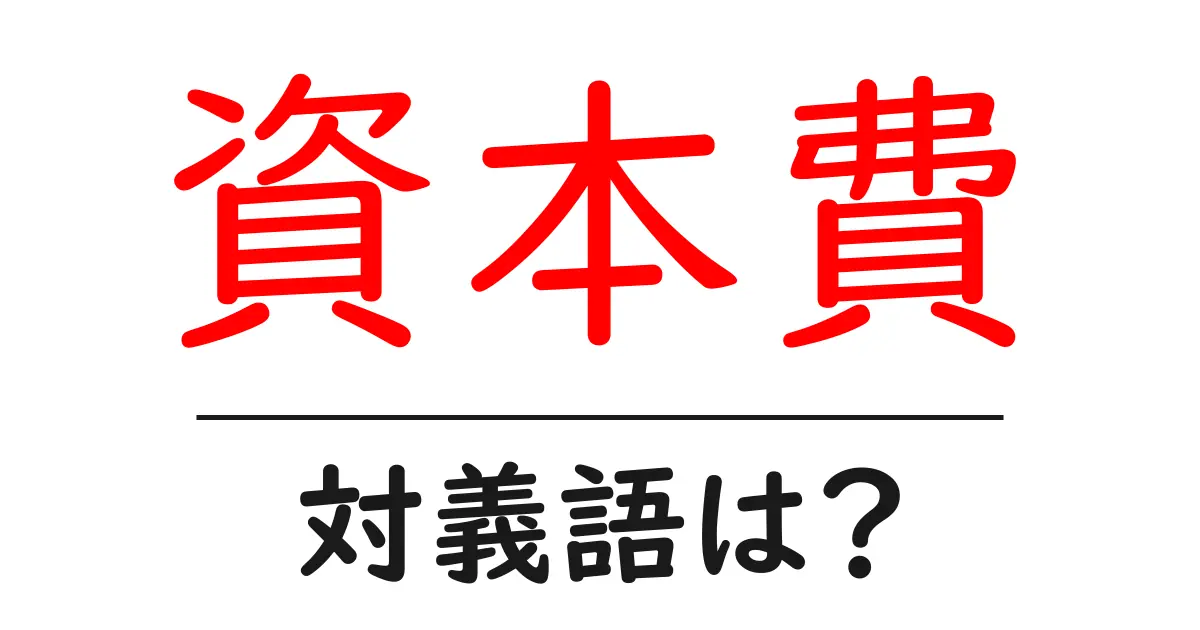 資本費の対義語・反対語を使用例を交えて分かりやすく解説!