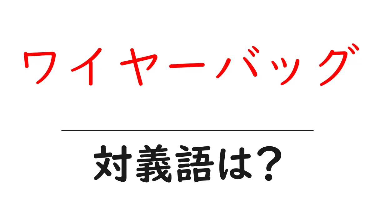 ワイヤーバッグの対義語・反対語を使用例を交えて分かりやすく解説!