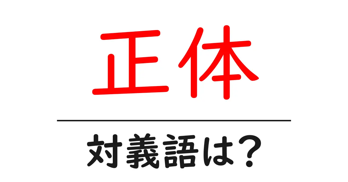 正体の対義語・反対語を使用例を交えて分かりやすく解説!