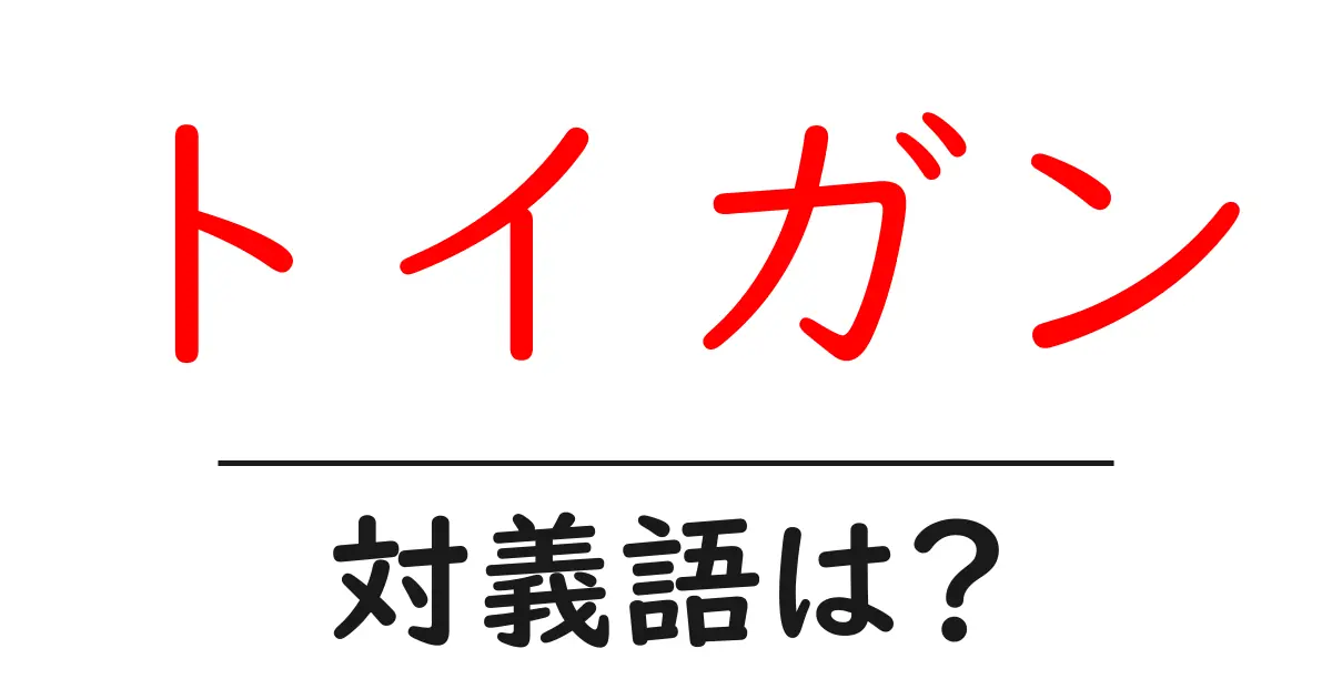 トイガンの対義語・反対語を使用例を交えて分かりやすく解説!