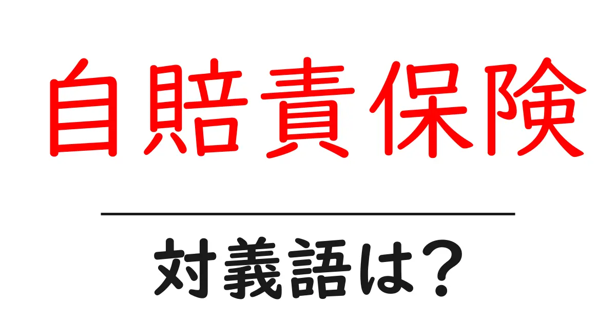 自賠責保険の対義語・反対語を使用例を交えて分かりやすく解説!
