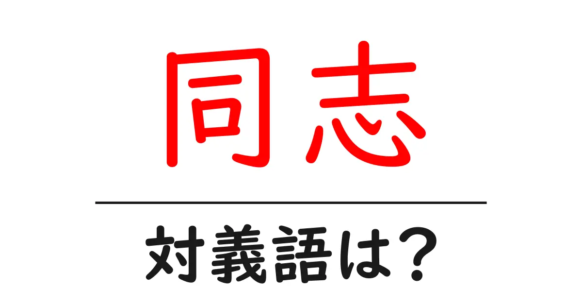 同志の対義語・反対語を使用例を交えて分かりやすく解説!