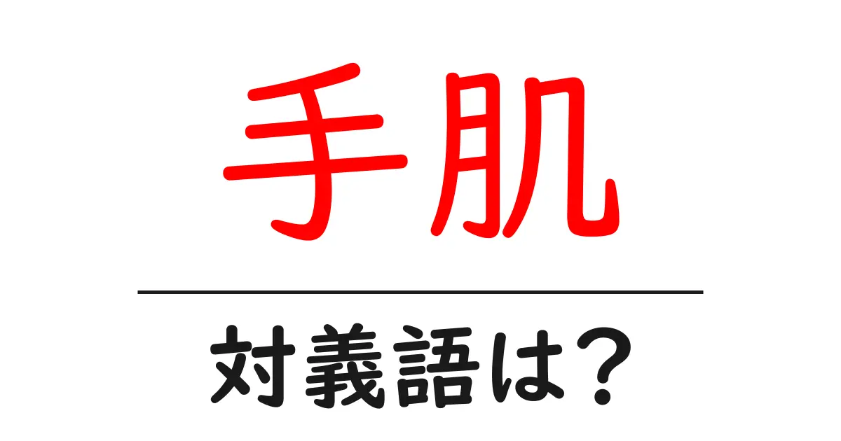 手肌の対義語・反対語を使用例を交えて分かりやすく解説！