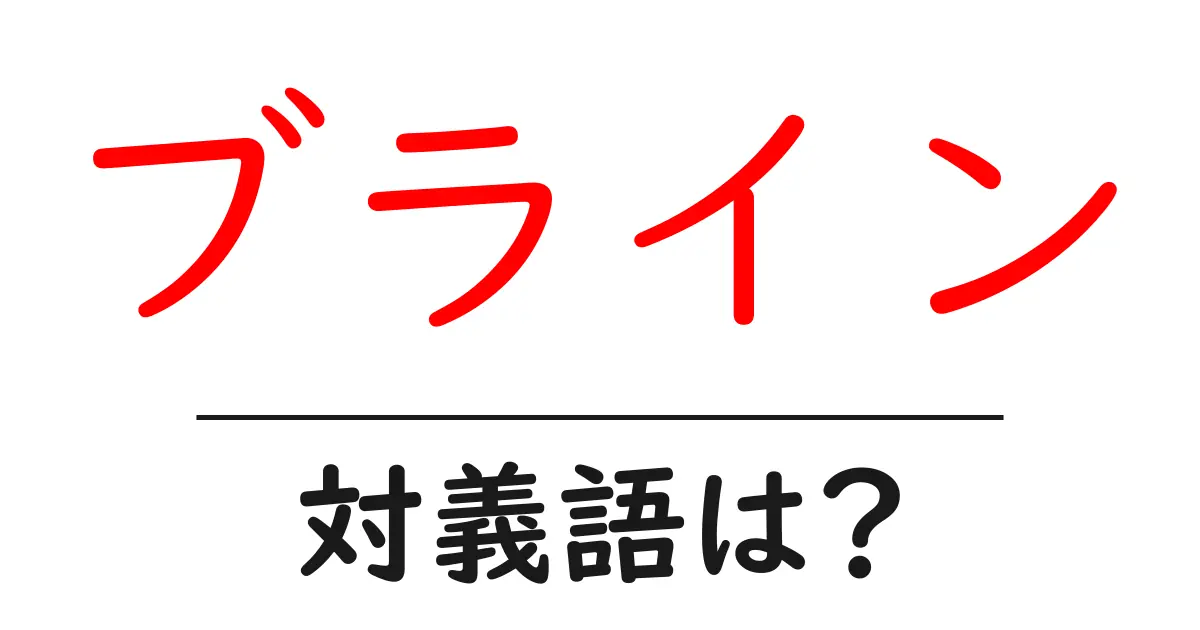ブラインの対義語・反対語を使用例を交えて分かりやすく解説!