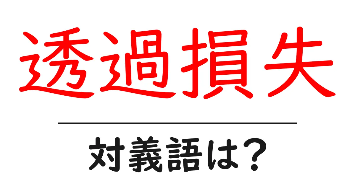 透過損失の対義語・反対語を使用例を交えて分かりやすく解説!