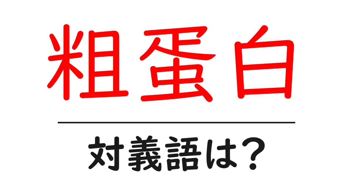 粗蛋白の対義語・反対語を使用例を交えて分かりやすく解説!