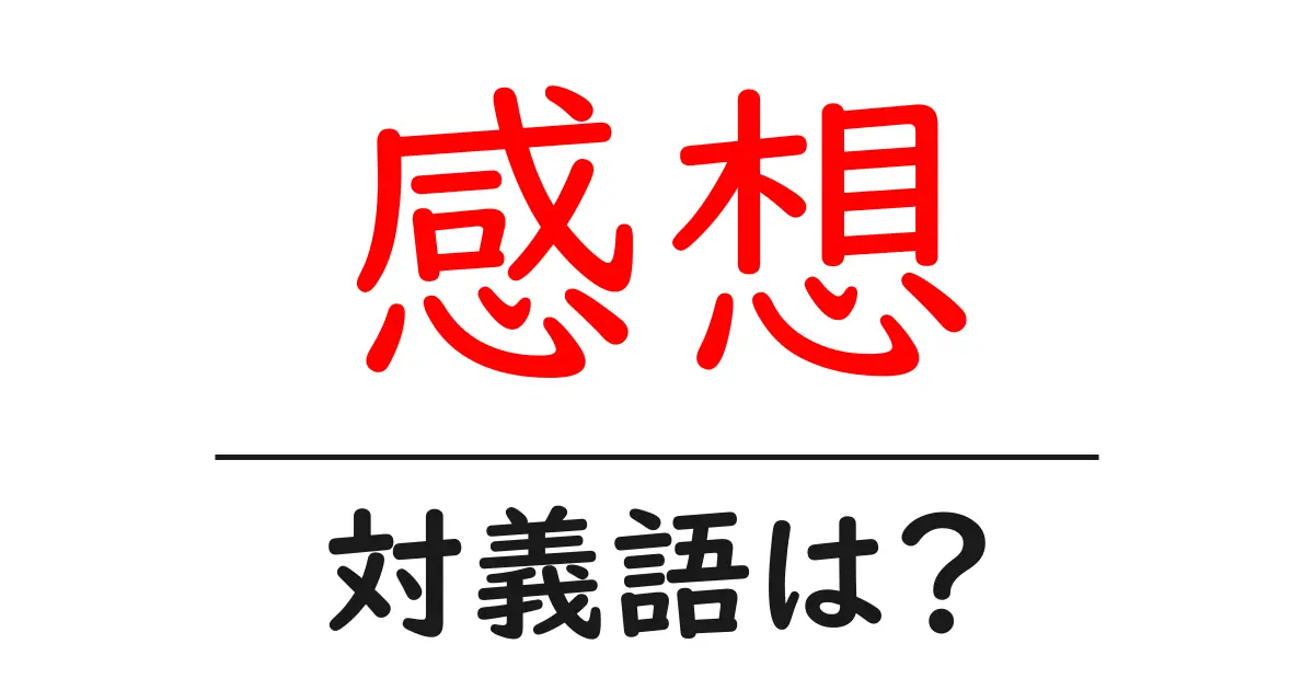 感想の対義語・反対語を使用例を交えて分かりやすく解説!