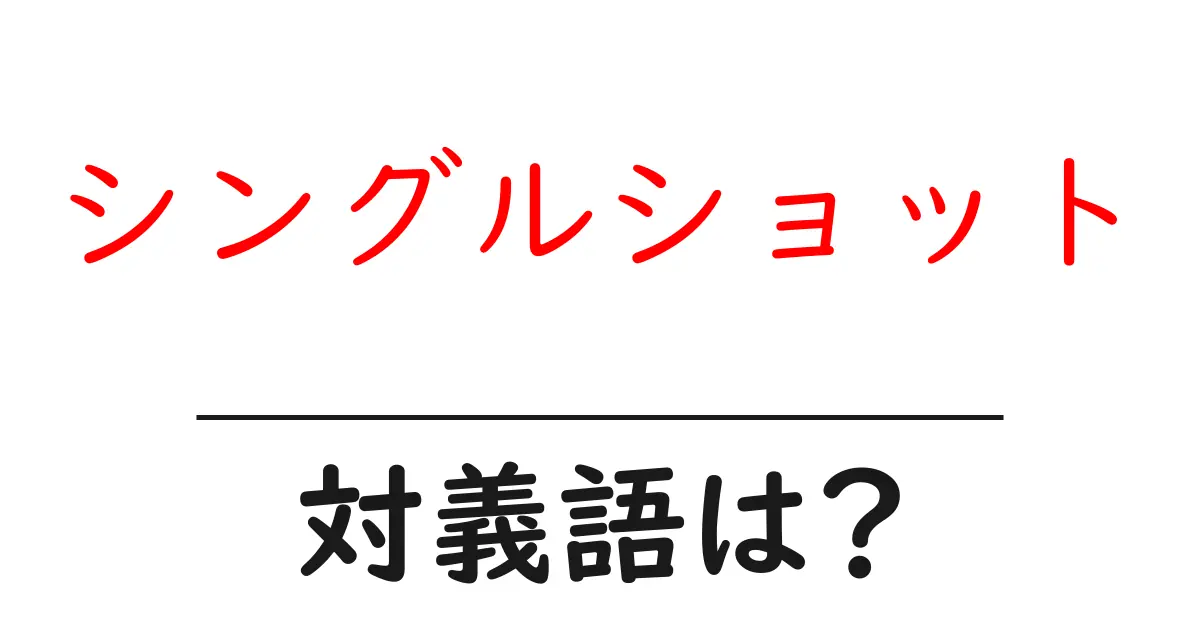 シングルショットの対義語・反対語を使用例を交えて分かりやすく解説!