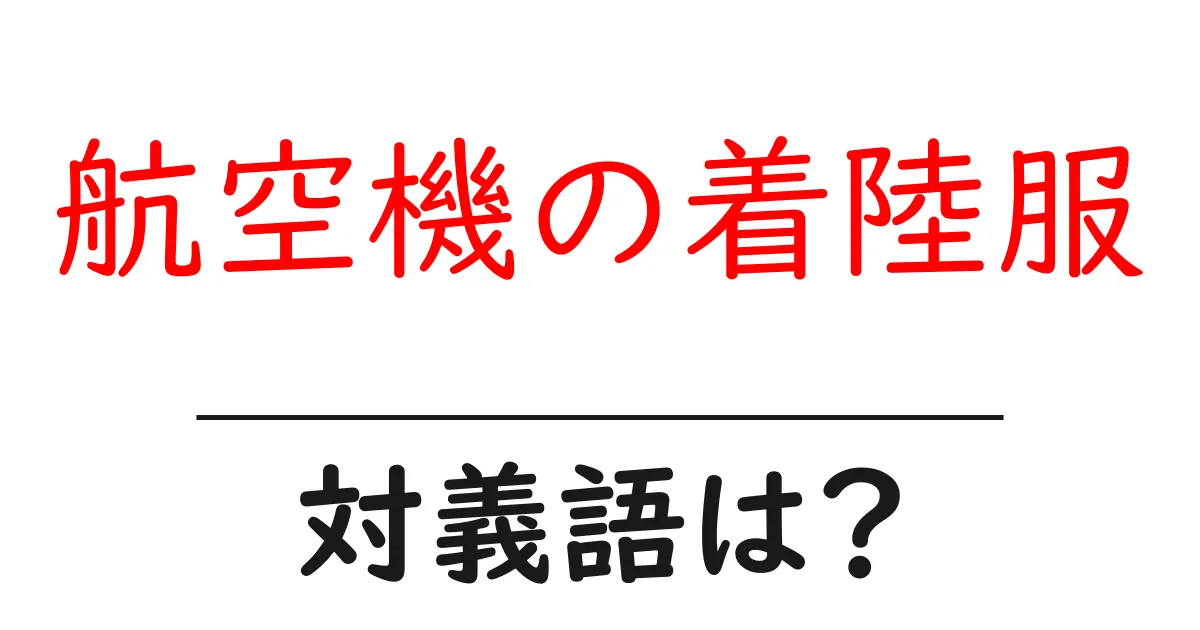 航空機の着陸服の対義語・反対語を使用例を交えて分かりやすく解説!