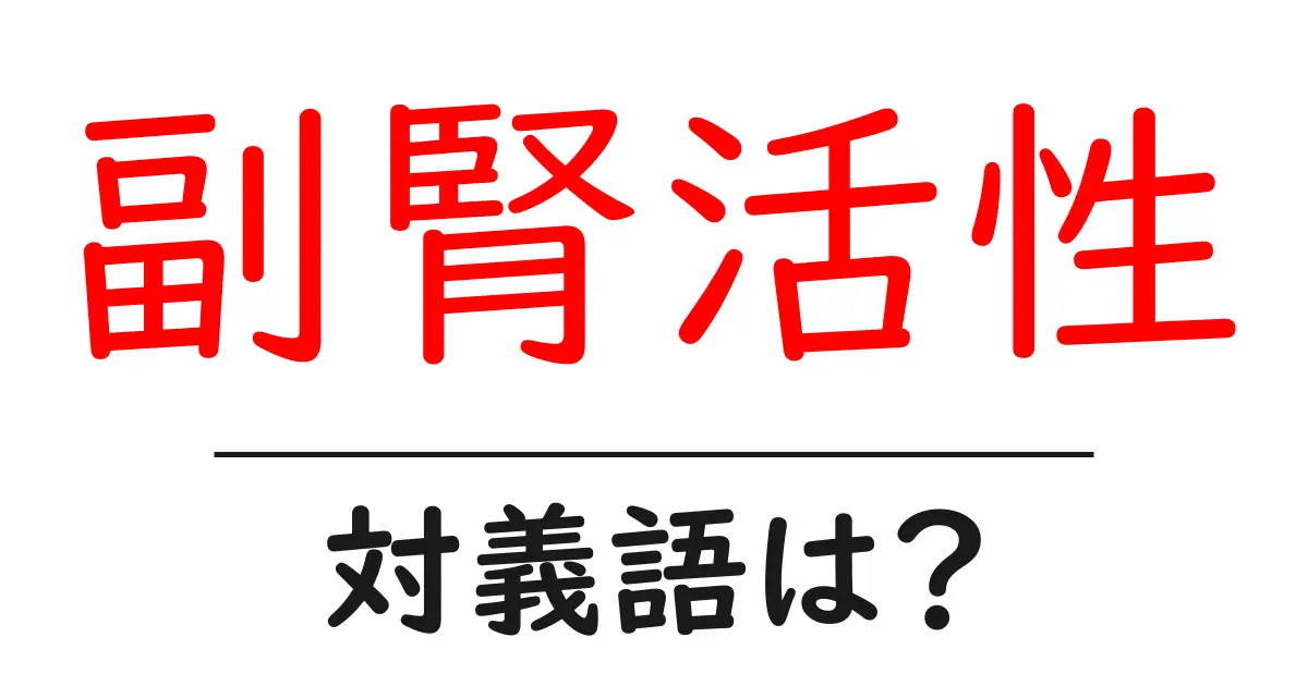 副腎活性の対義語・反対語を使用例を交えて分かりやすく解説!